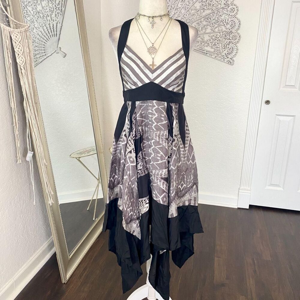 Bcbgmaxazria NWT 100% Silk Asymmetric Handkerchief Midi Dress XXS XS S
